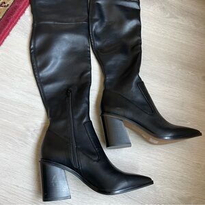 Gianni Bini over the Knee black leather boots size 7.5